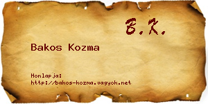 Bakos Kozma névjegykártya
