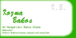 kozma bakos business card
